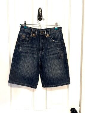 FUBU Women's Dark Blue Denim Jean Shorts